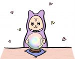 水晶玉を見る占い師猫